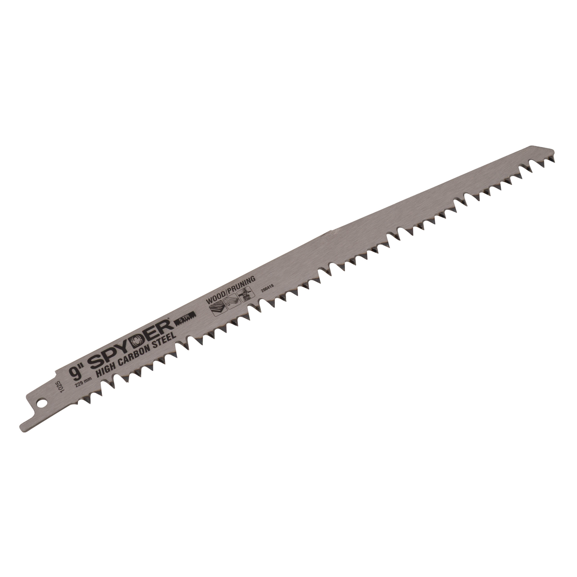 Spyder High Carbon Steel Pruning Reciprocating Saw Blade — 9in., 5 TPI, Fleam-Ground Teeth, Model# 200418